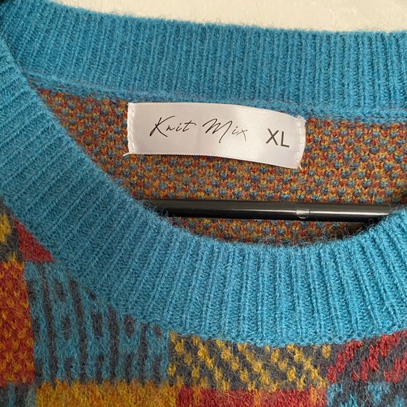 Knit Mix Multicolor Patchwork Knit Sweater – XL - Picture 2 of 4
